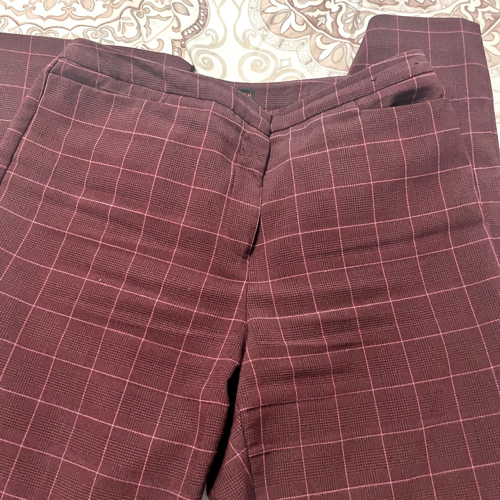 New York & Co straight leg plaid pants size 6